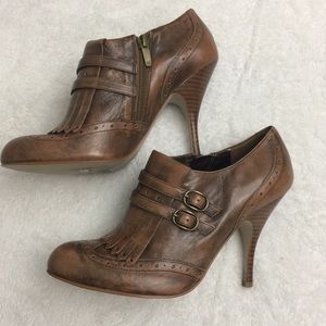 Enzo Angiolini Leather Bootie Heels